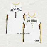 Zion Williamson NO 1 Camiseta New Orleans Pelicans Association Autentico 2020-21 Blanco