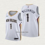 Zion Williamson NO 1 Camiseta Nino New Orleans Pelicans Association 2019-20 Blanco