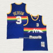 Allen Iverson NO 3 Camiseta Denver Nuggets Mitchell & Ness 2006-07 Azul