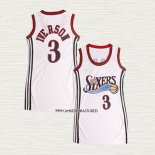 Allen Iverson NO 3 Camiseta Mujer Philadelphia 76ers Blanco