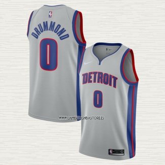 Andre Drummond NO 0 Camiseta Detroit Pistons Statement Gris