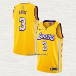 Anthony Davis NO 3 Camiseta Los Angeles Lakers Ciudad 2019-20 Amarillo