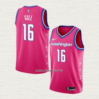 Anthony Gill NO 16 Camiseta Washington Wizards Ciudad 2022-23 Rosa