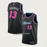 Bam Adebayo NO 13 Camiseta Miami Heat Ciudad 2018-19 Negro