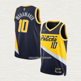 Brad Wanamaker NO 10 Camiseta Indiana Pacers Ciudad 2021-22 Azul