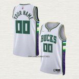 Camiseta Milwaukee Bucks Personalizada Ciudad 2021-22 Blanco