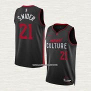 Cole Swider NO 21 Camiseta Miami Heat Ciudad 2023-24 Negro