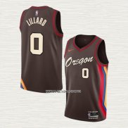 Damian Lillard NO 0 Camiseta Portland Trail Blazers Ciudad 2020-21 Marron