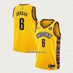 Deandre Jordan NO 6 Camiseta Brooklyn Nets Ciudad 2020-21 Amarillo