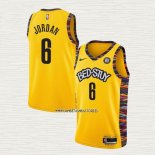 Deandre Jordan NO 6 Camiseta Brooklyn Nets Ciudad 2020-21 Amarillo