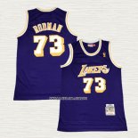 Dennis Rodman NO 73 Camiseta Los Angeles Lakers Mitchell & Ness 1998-99 Violeta