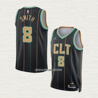 Dennis Smith NO 8 Camiseta Charlotte Hornets Ciudad 2022-23 Negro