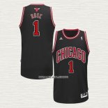 Derrick Rose NO 1 Camiseta Chicago Bulls Negro