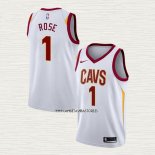 Derrick Rose NO 1 Camiseta Cleveland Cavaliers Association 2017-18 Blanco