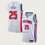 Derrick Rose NO 25 Camiseta Detroit Pistons Association 2018-19 Blanco