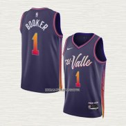 Devin Booker NO 1 Camiseta Phoenix Suns Ciudad 2023-24 Violeta