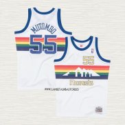 Dikembe Mutombo NO 55 Camiseta Denver Nuggets Hardwood Classics Throwback Blanco