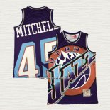 Donovan Mitchell NO 45 Camiseta Utah Jazz Mitchell & Ness Big Face Violeta