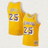 Ed Jones NO 25 Camiseta Los Angeles Lakers Mitchell & Ness 1994-95 Amarillo