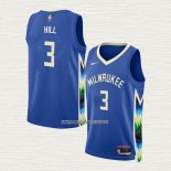 George Hill NO 3 Camiseta Milwaukee Bucks Ciudad 2022-23 Azul