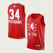Giannis Antetokounmpo NO 34 Camiseta Milwaukee Bucks All Star 2022 Granate