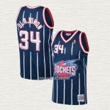 Hakeem Olajuwon NO 34 Camiseta Houston Rockets Mitchell & Ness 1996-97 Azul2