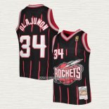 Hakeem Olajuwon NO 34 Camiseta Houston Rockets Mitchell & Ness 1996-97 Negro