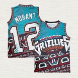 Ja Morant NO 12 Camiseta Memphis Grizzlies Mitchell & Ness Big Face Verde2
