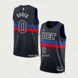 Jalen Duren NO 0 Camiseta Detroit Pistons Statement 2022-23 Negro