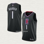 James Harden NO 1 Camiseta Los Angeles Clippers Statement 2021-22 Negro