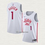 James Harden NO 1 Camiseta Philadelphia 76ers Ciudad 2022-23 Blanco