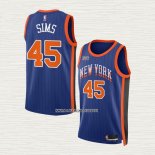 Jericho Sims NO 45 Camiseta New York Knicks Ciudad 2023-24 Azul