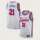 Joel Embiid NO 21 Camiseta Philadelphia 76ers Classic 2019-20 Blanco