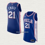 Joel Embiid NO 21 Camiseta Philadelphia 76ers Icon Autentico Azul