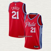 Joel Embiid NO 21 Camiseta Philadelphia 76ers Statement 2020-21 Rojo