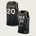 John Collins NO 20 Camiseta Atlanta Hawks Ciudad 2020-21 Negro