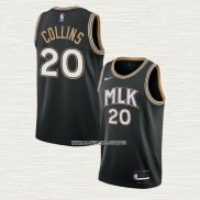 John Collins NO 20 Camiseta Atlanta Hawks Ciudad 2020-21 Negro
