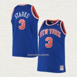 John Starks NO 3 Camiseta New York Knicks Mitchell & Ness Hardwood Classics Azul