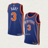 Josh Hart NO 3 Camiseta New York Knicks Ciudad 2023-24 Azul