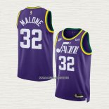 Karl Malone NO 32 Camiseta Utah Jazz Classic 2023-24 Violeta