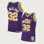 Karl Malone NO 32 Camiseta Utah Jazz Mitchell & Ness 1991-92 Violeta