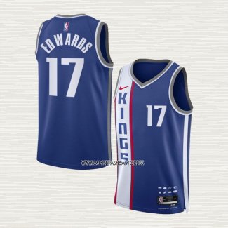 Kessler Edwards NO 17 Camiseta Sacramento Kings Ciudad 2023 Azul 24