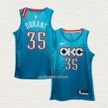 Kevin Durant NO 35 Camiseta Oklahoma City Thunder Ciudad 2018-19 Azul