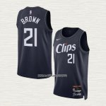 Kobe Brown NO 21 Camiseta Los Angeles Clippers Ciudad 2023-24 Azul