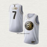 Kyle Lowry NO 7 Camiseta Toronto Raptors Golden Edition Blanco