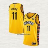 Kyrie Irving NO 11 Camiseta Brooklyn Nets Ciudad 2020-21 Amarillo