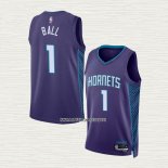 LaMelo Ball NO 1 Camiseta Charlotte Hornets Statement 2022-23 Violeta