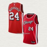 Lauri Markkanen NO 24 Camiseta Chicago Bulls Ciudad 2021-22 Rojo