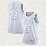 LeBron James NO 23 Camiseta Los Angeles Lakers MVP Blanco
