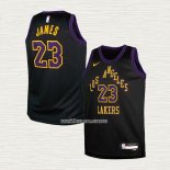Lebron James NO 23 Camiseta Nino Los Angeles Lakers Ciudad 2023-24 Negro
